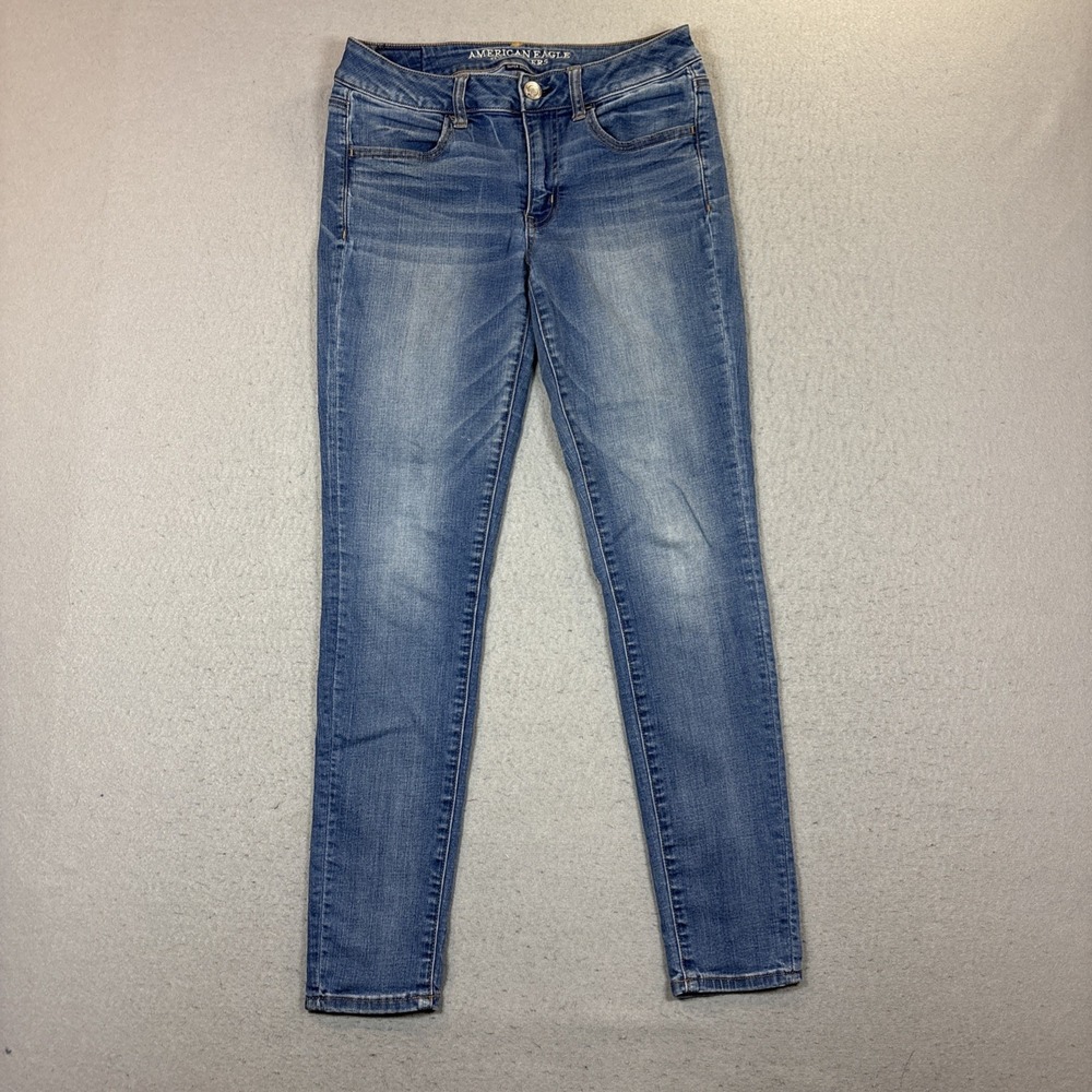 American Eagle Outfitters Super Stretch Jeggings Jeans Size 8R Whiskered‎